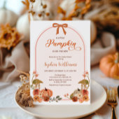 Herfst Boog Kleine Pompoen Meisje Baby Shower Kaart