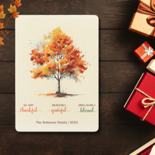 Herfst Boom Gelukkig Thanksgiving Gezegend Feestdagenkaart