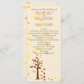 herfst boom, herfst bruin bladeren bruiloft progra programma (Voorkant / Achterkant)