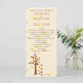 herfst boom, herfst bruin bladeren bruiloft progra programma (Staand voorkant)