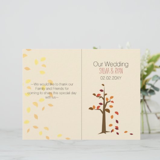 Herfst boom, herfst-tweeledig weddenschapsprogramm (Staand voorkant)