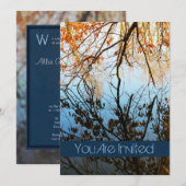 Herfst Boom reflecties Weddenschappen Kaart (Voorkant / Achterkant)