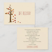 Herfst boom, valtrouwcadeauregister informatiekaartje (Voorkant / Achterkant)