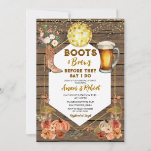 Herfst Boots & Brews Western Beer Vrijgezellenfees Kaart
