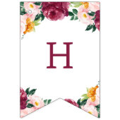 Herfst bordeaux pompoen verjaardagsfeestje bunting vlaggetjes (Tweede vlag)