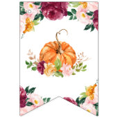 Herfst bordeaux pompoen verjaardagsfeestje bunting vlaggetjes (Eerste vlag)