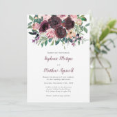 Herfst bordeaux stoffige blush perzik botanische b kaart (Staand voorkant)