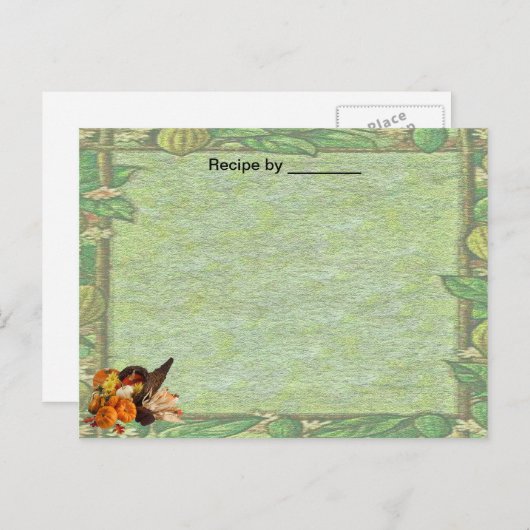 Herfst Border Recipe Custom Card Briefkaart (Voorkant / Achterkant)