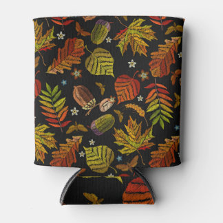 Herfst borduurwerk: modieuze bos motieven blikjeskoeler