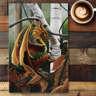 Herfst bos amber draak berken Fantasy Legpuzzel