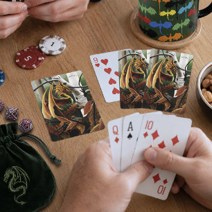Herfst bos amber draak berken Fantasy Speelkaarten