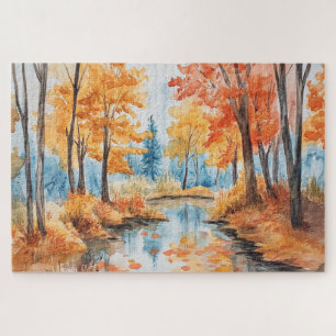Herfst Bos Aquarel Kunst Legpuzzel