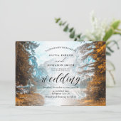 herfst bos berg herfst bruiloft kaart (Staand voorkant)