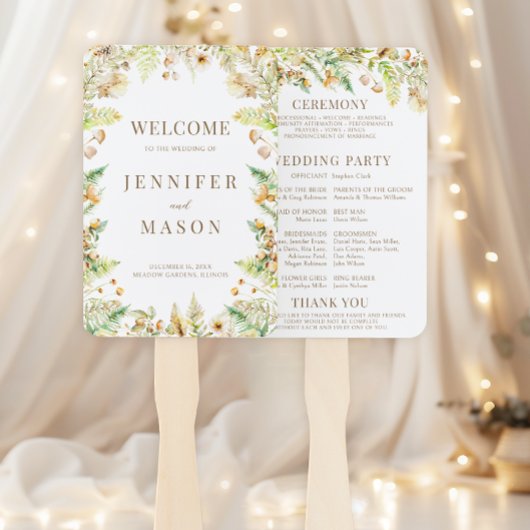 Herfst Bos Bladeren Bloemen Herfst Wedding Program Handwaaier
