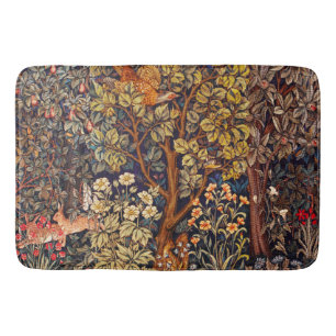 HERFST BOS DIEREN Hazen, fazant, bruine bloemen Badmat