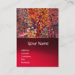 HERFST BOS DIEREN Hazen, fazant, rode bloemen Visitekaartje