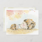 Herfst bos egel aquarel briefkaart (Voorkant / Achterkant)