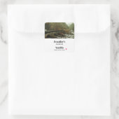 Herfst Bos en rivier Landschap Kaars Craft Vierkante Sticker (Tas)