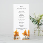 Herfst bos, herfst bos bruiloftsmenu menu (Staand voorkant)