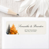 Herfst bos, pijnbomen Retouradres Label (Insitu)