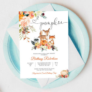 Herfst Bos Pompoen Baby Shower Uitnodiging