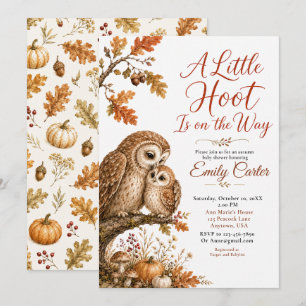 Herfst bos uil baby shower kaart
