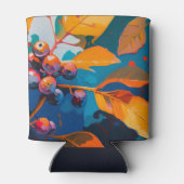 Herfst bos verlaat. Herfstbladeren en bessen Blikjeskoeler (Achterkant)