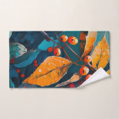 Herfst bos verlaat. Natuur herfstbloemenbes Handdoek (Handdoek)