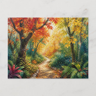 Herfst Bos Weg Briefkaart