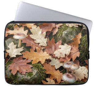 Herfst Bosbodem Paddenstoelen Mos Afgevallen Blade Laptop Sleeve