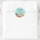 Herfst bosdieren babyshower in de herfst ronde sticker (Tas)