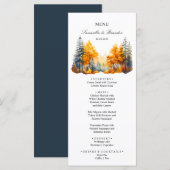 Herfst bosland, dennenbomen Herfst bos Menu (Voorkant / Achterkant)