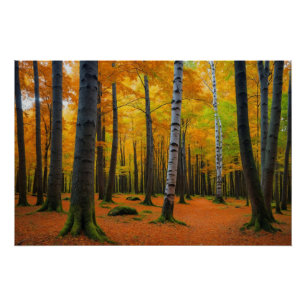 Herfst boslandschap perfect poster