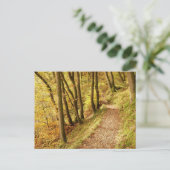 Herfst bospad briefkaart (Staand voorkant)