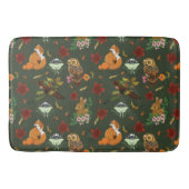 Herfst bosrijke bosdieren groen badmat (Voorkant)