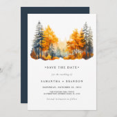 Herfst Bossen bruiloft Save The Date (Voorkant / Achterkant)