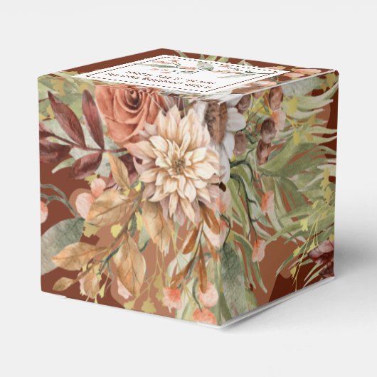 Herfst Botanicals Wedding Favor Box (Rust) Bedankdoosjes (Achterkant)