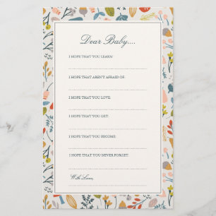 Herfst Botanisch   Beste Baby Briefpapier