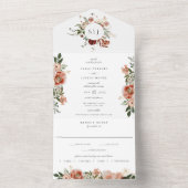 Herfst Botanische Bloemen Terracotta Sinaasappel B All In One Uitnodiging (Binnen)