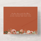 Herfst Botanische Bloemen Terracotta Sinaasappel B All In One Uitnodiging (Achterkant)