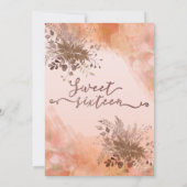 Herfst botanische blozen cantaloupe waterverf kaart (Achterkant)