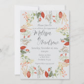 Herfst Botanische bruiloft Kaart (Voorkant)