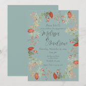 Herfst Botanische bruiloft Kaart (Voorkant / Achterkant)