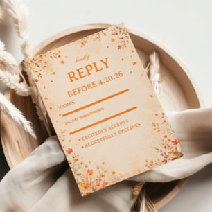 Herfst Botanische Elegante Rustieke RSVP Kaartje