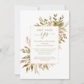 Herfst Botanische Greenery Bridal Shower Invitatio Kaart (Voorkant)