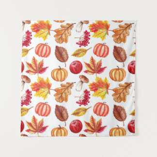 Herfst Botanische naadloos: bloemenelegantie. Wandkleed
