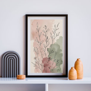 Herfst Botanische Stengels Modern Abstract Bloem Poster
