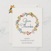 Herfst Botanische Thanksgiving Feestdagenkaart (Voorkant / Achterkant)