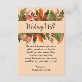 Herfst Botanische Wishing Well Woodland bruiloft Informatiekaartje
