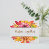 Herfst Bouquet  Thanksgiving uitnodigen Briefkaart (Staand voorkant)